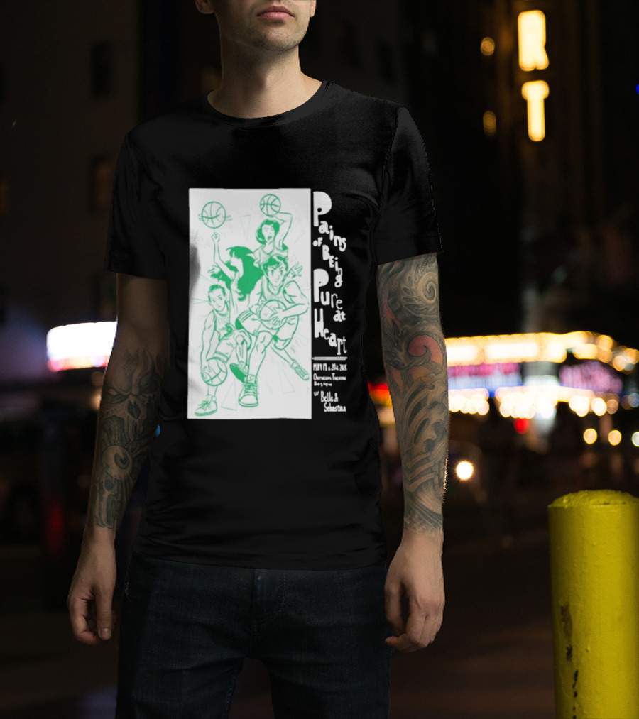 Pains Of Being Pure At Heart Boston May 19 Paradise Touring Company With Helki Silkscreen Basketball T-Shirt