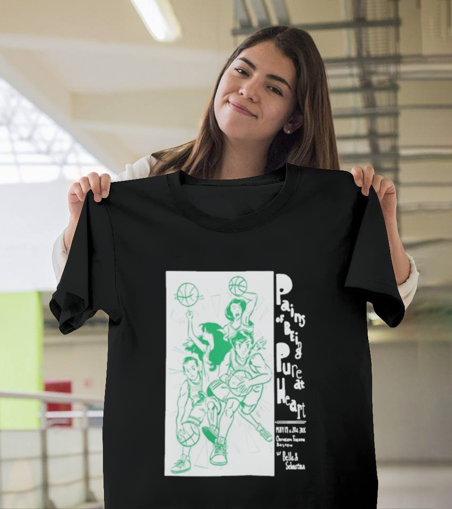 Pains Of Being Pure At Heart Boston May 19 Paradise Touring Company With Helki Silkscreen Basketball T-Shirt