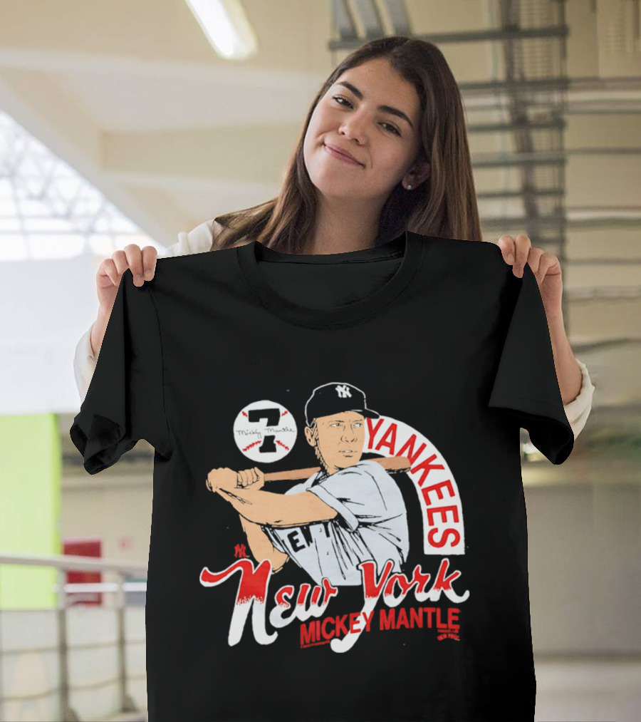 New York Yankees 7 Mickey Mantle Player T-Shirt