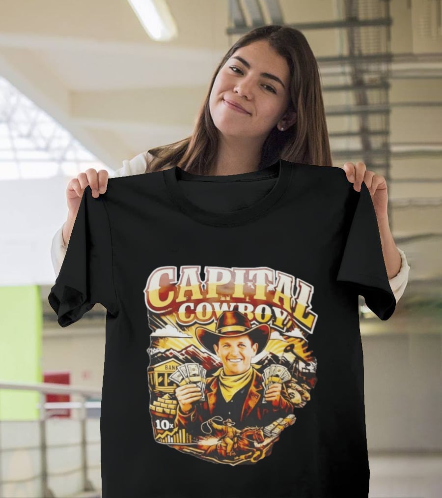 Capital Cowboy Bank Cash 10x Cowboy Hat T-Shirt