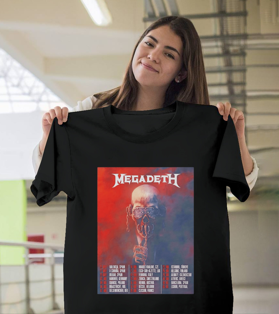Megadeth 2026 Farewell Tour Europe Dates And Venues T-Shirt