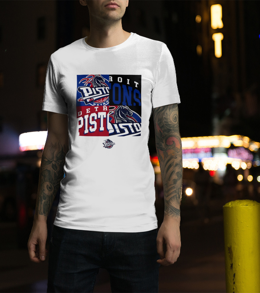 Detroit Pistons NBA Mashup Basketball Sports T-Shirt