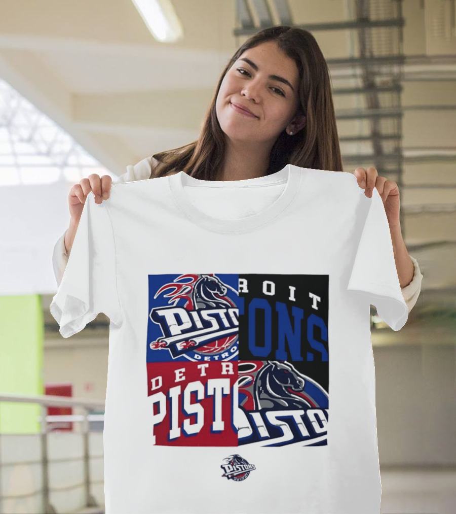 Detroit Pistons NBA Mashup Basketball Sports T-Shirt