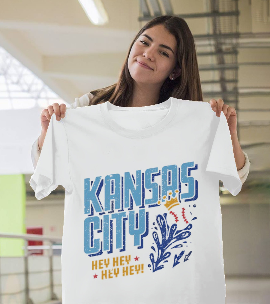 Kansas City Royals Hey Hey Hey Major League Baseball Kauffman Stadium T-Shirt