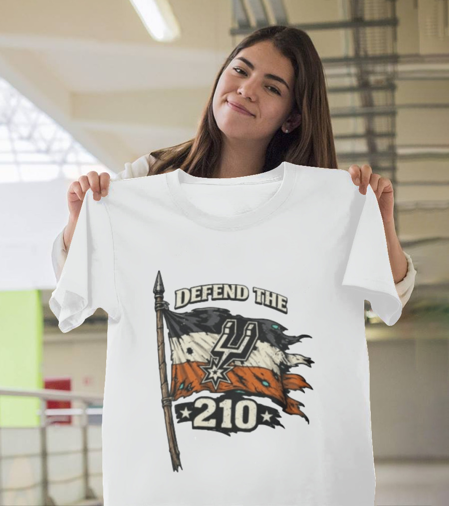 Defend The 210 Spurs Basketball Flag Banner T-Shirt