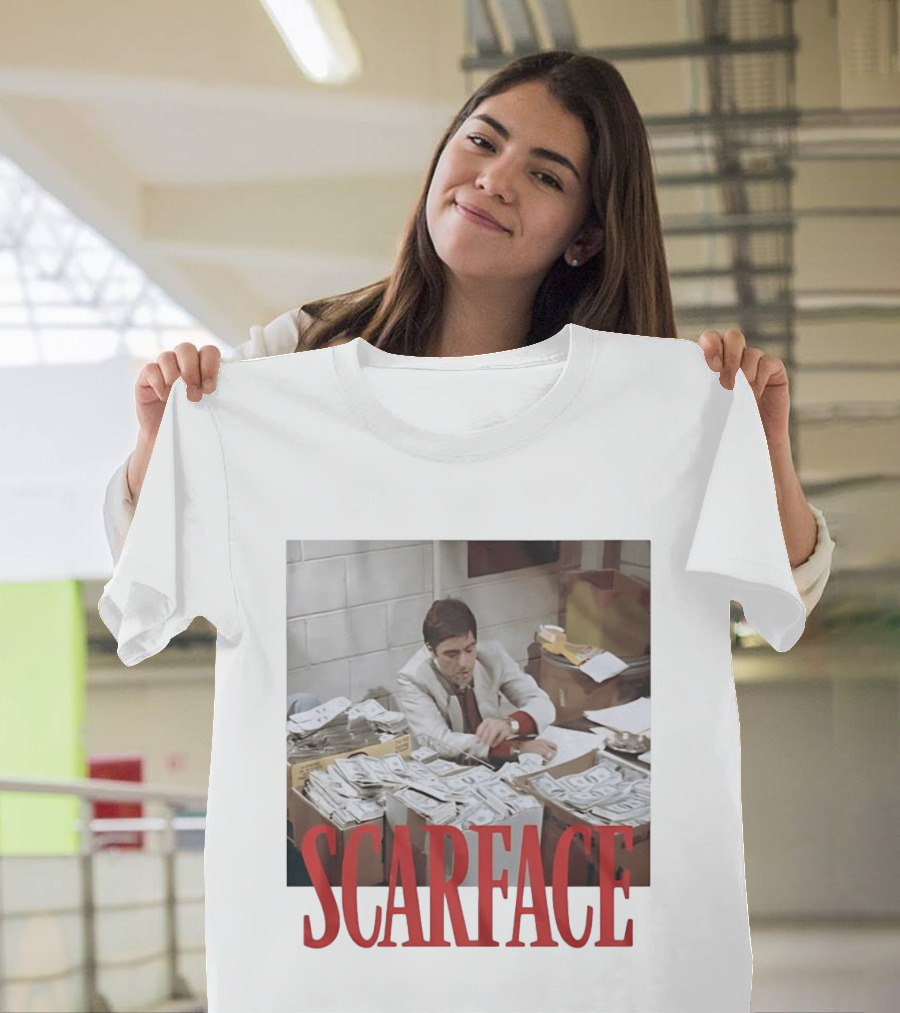 Scarface Tony Montana Al Pacino Money Scene T-Shirt