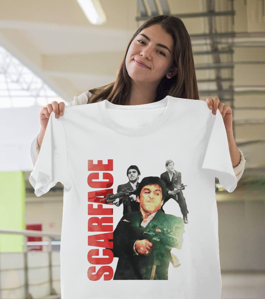 Scarface Tony Montana Al Pacino 1983 Miami Iconic Movie Moment T-Shirt
