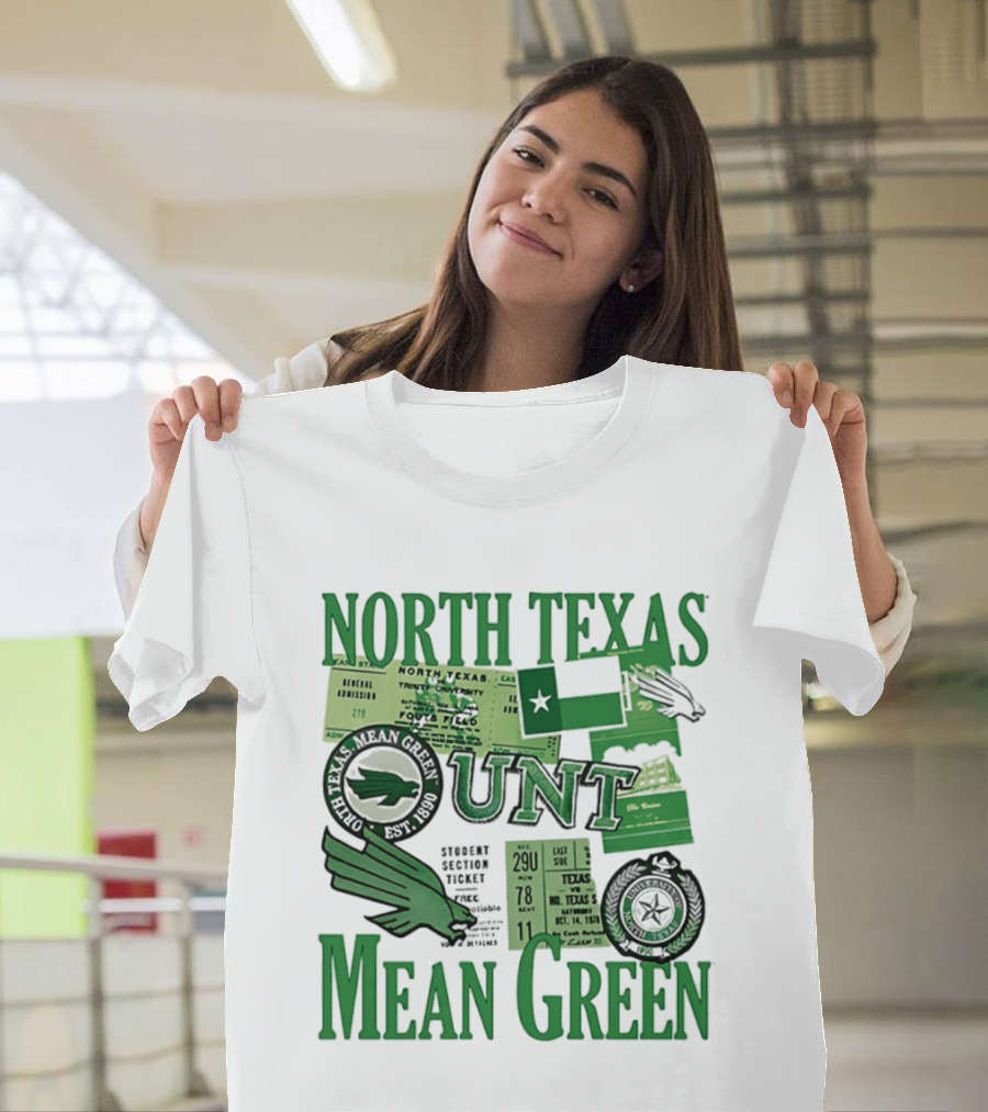 North Texas Mean Green UNT Fouts Field 1890 Football Tickets Memorabilia T-Shirt