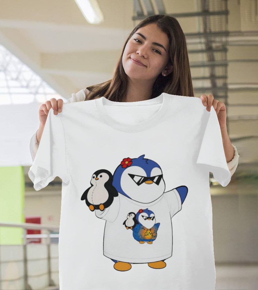 GM Penguin Sunglasses Flower Holding Plush Smaller GM Penguin T-Shirt