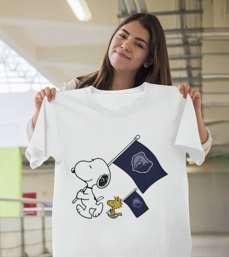 Memphis Grizzlies Snoopy Woodstock NBA Flags Basketball Team T-Shirt