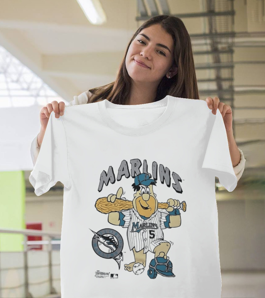 Miami Marlins Fred Flintstone Baseball 1994 T-Shirt