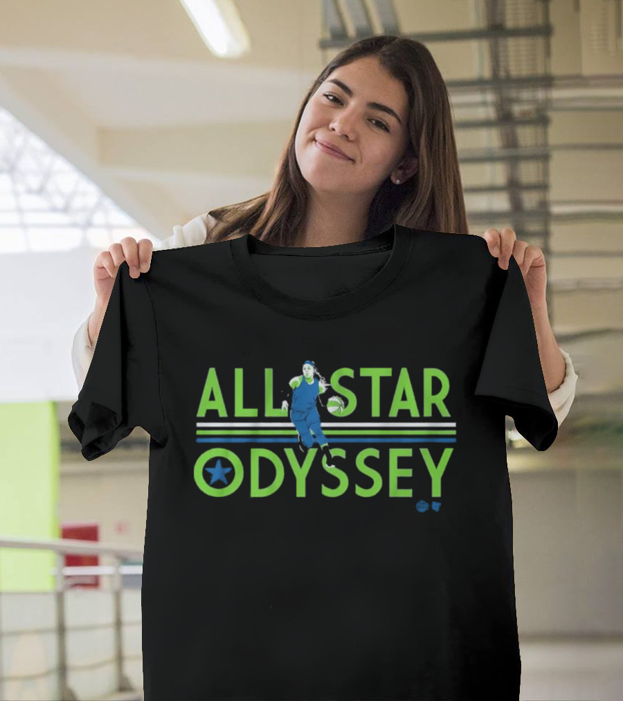 All Star Odyssey Basketball Player With Blue And Green Star T-Shirt