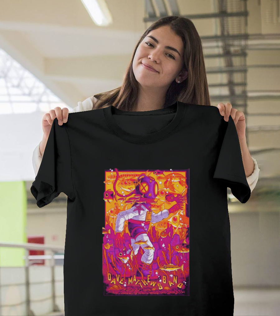 Dave Matthews Band Diver Illustration May 30 2026 ITHINK Financial Amphitheatre West Palm Beach FL T-Shirt