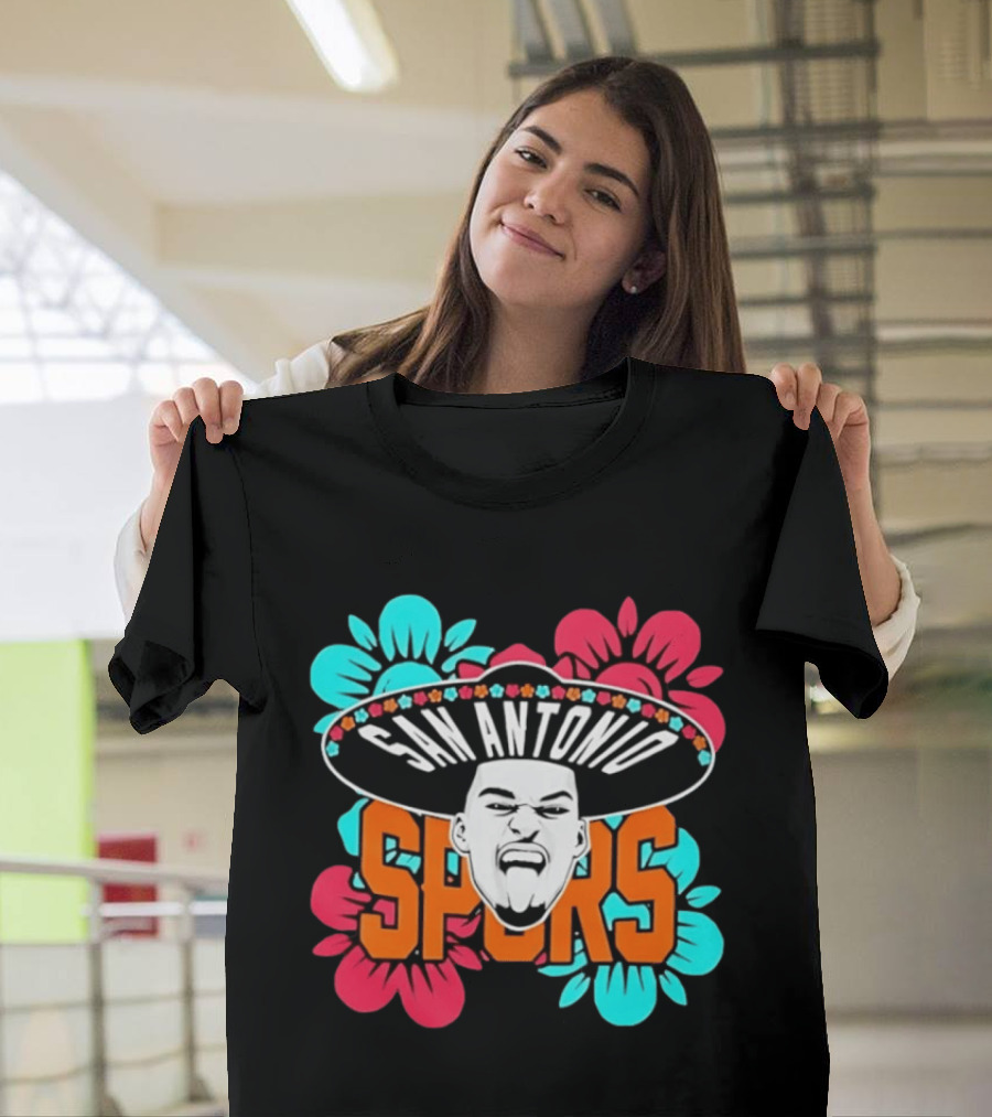 San Antonio Spurs Dejounte Murray Floral Sombrero T-Shirt