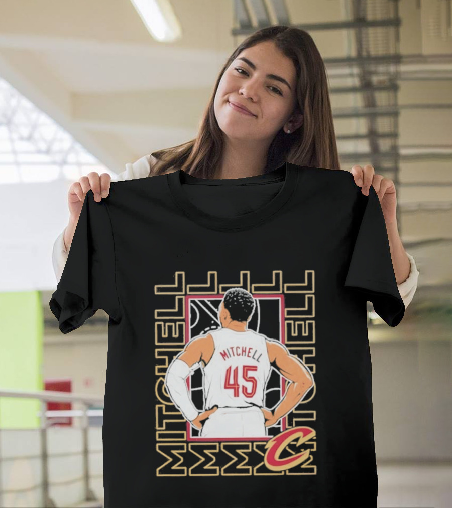 Cleveland Cavaliers Mitchell 45 Basketball Star Pose T-Shirt