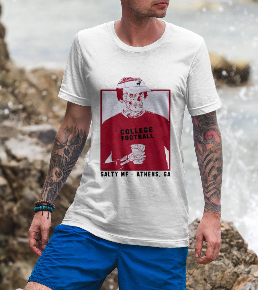 Skeleton College Football Athens Georgia Salty MF Gameday T-Shirt