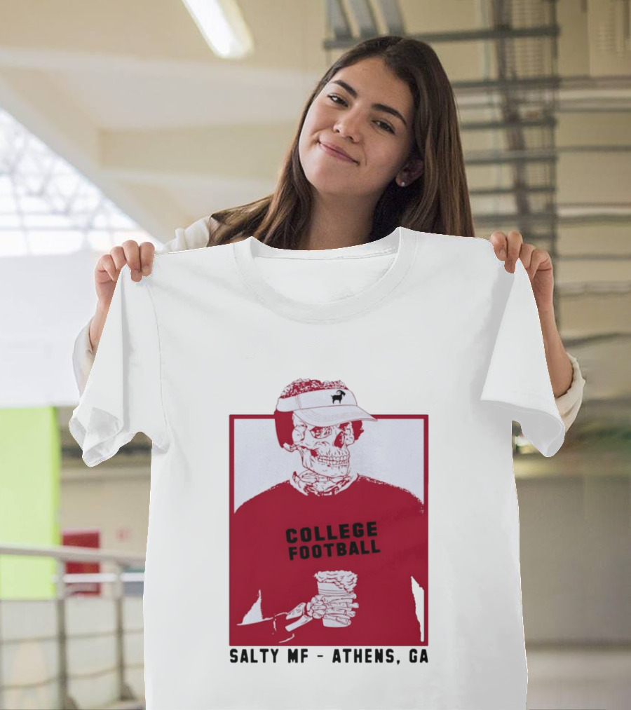 Skeleton College Football Athens Georgia Salty MF Gameday T-Shirt