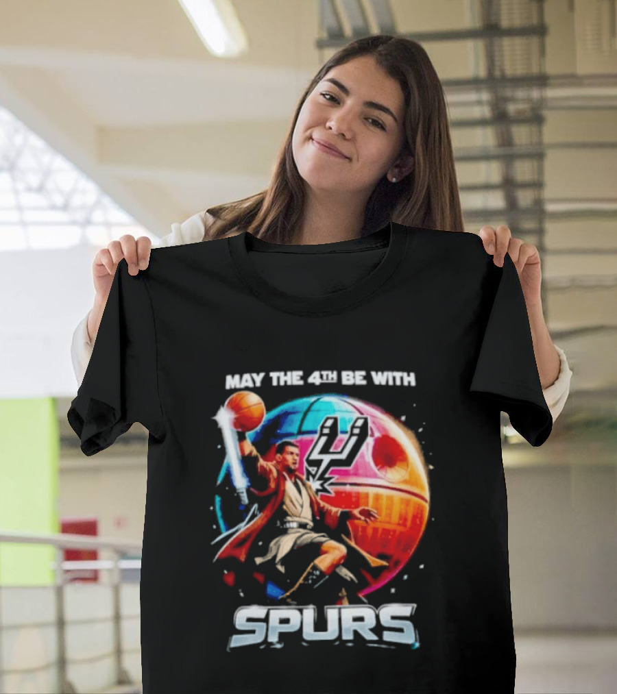 May The 4th Be With Spurs Star Wars Basketball Jedi 2026 T-Shirt
