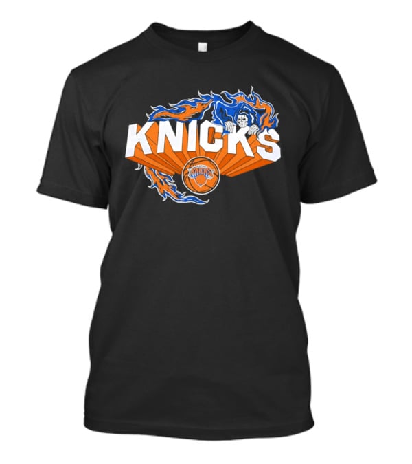 Knicks Basketball Team Flame Graphic New York Knicks NBA T-Shirt