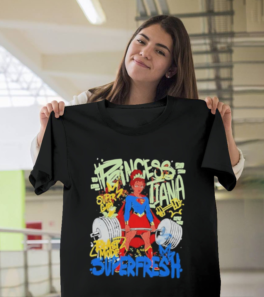 Princess Tiana Supergirl Beast Mode Superfresh Strength Powerlifting T-Shirt