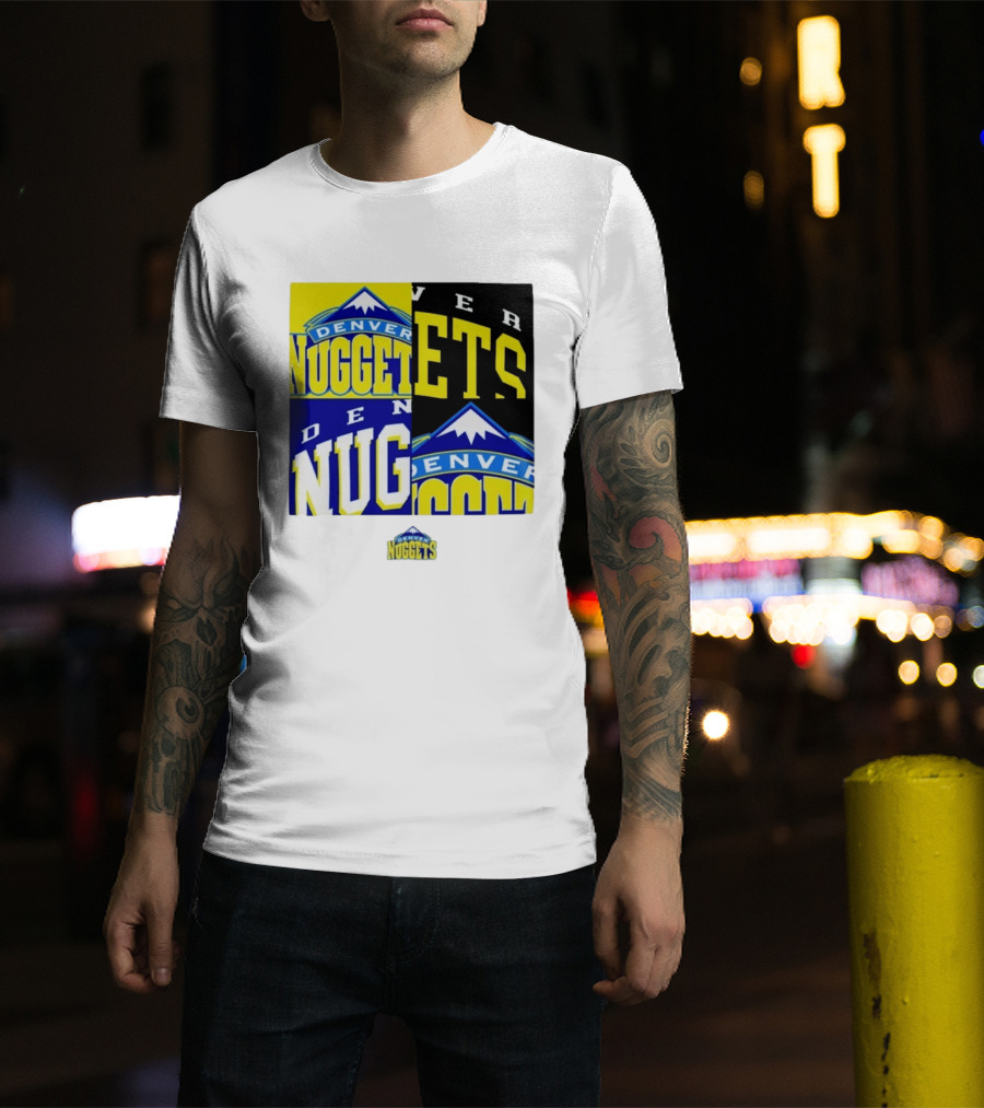 Denver Nuggets New Era Block Retro Split Collage T-Shirt
