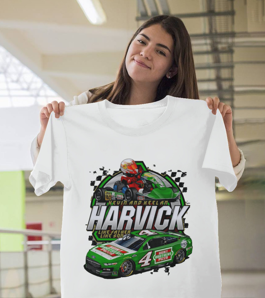 Kevin Keelan Harvick NASCAR 4 Hunt Brothers Pizza Busch Light Like Father Like Son T-Shirt