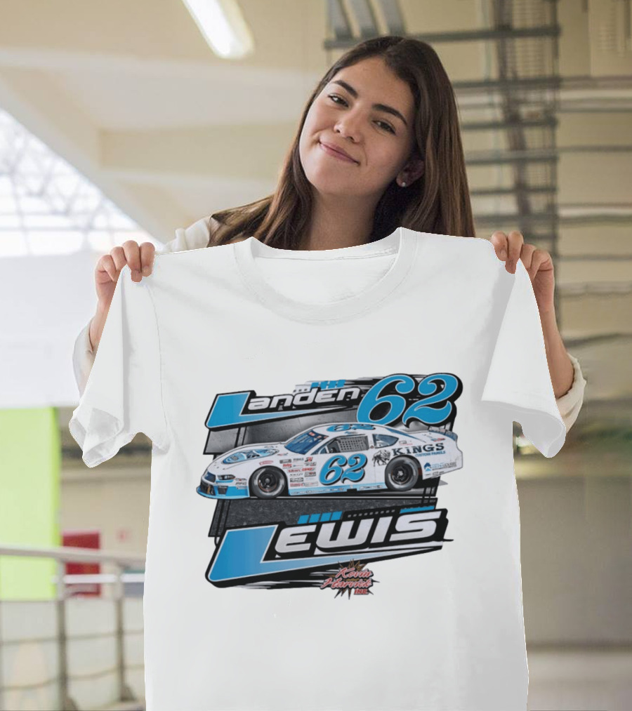Landen 62 Lewis Kings Custom Panels Kevin Harvick Inc Racing Car T-Shirt