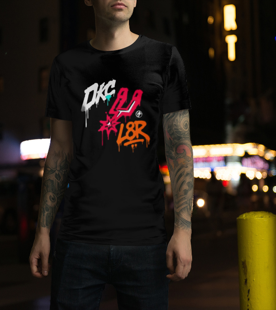 OKC Spurs U L8R Basketball Graffiti T-Shirt