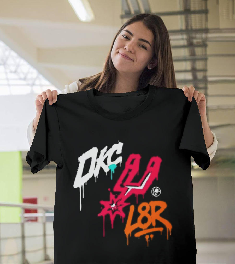 OKC Spurs U L8R Basketball Graffiti T-Shirt