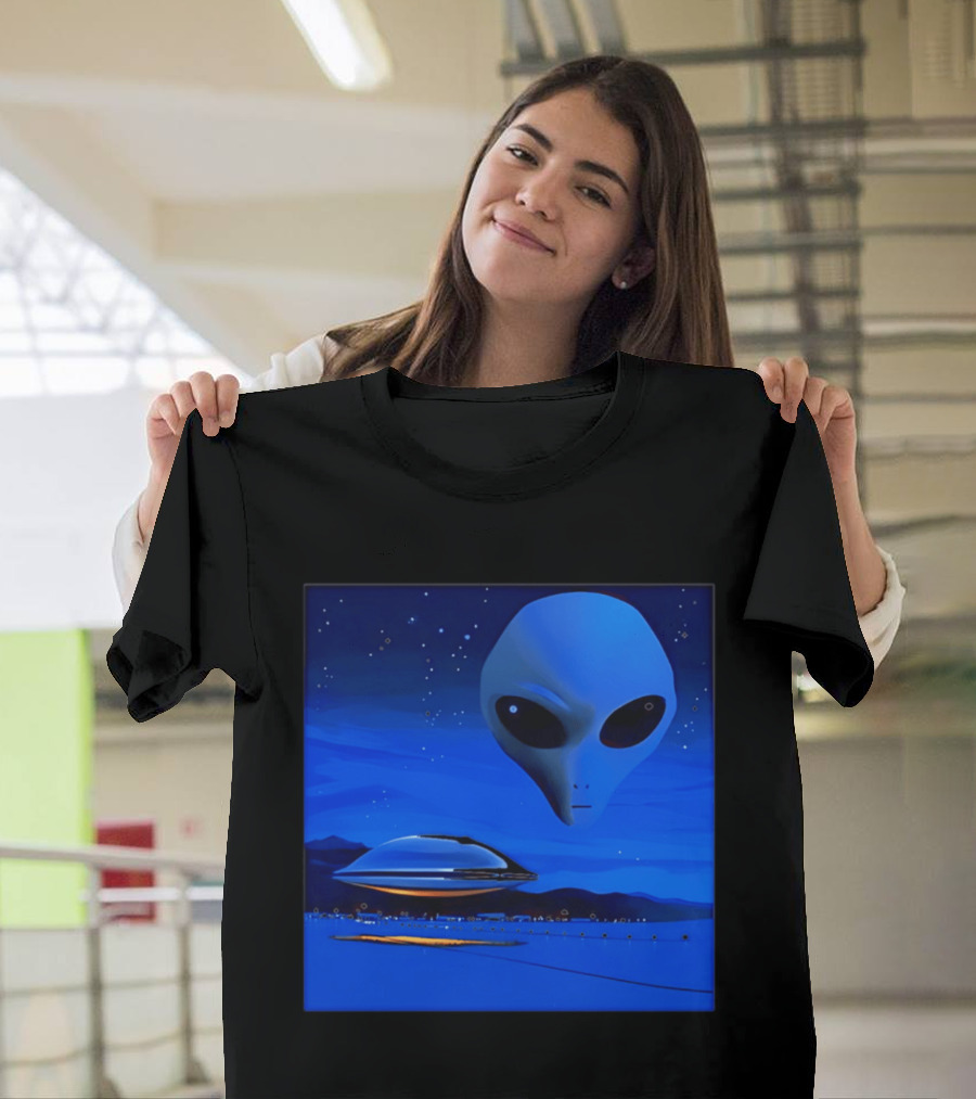 Aline UFO Portrait Night Sky Scene T-Shirt
