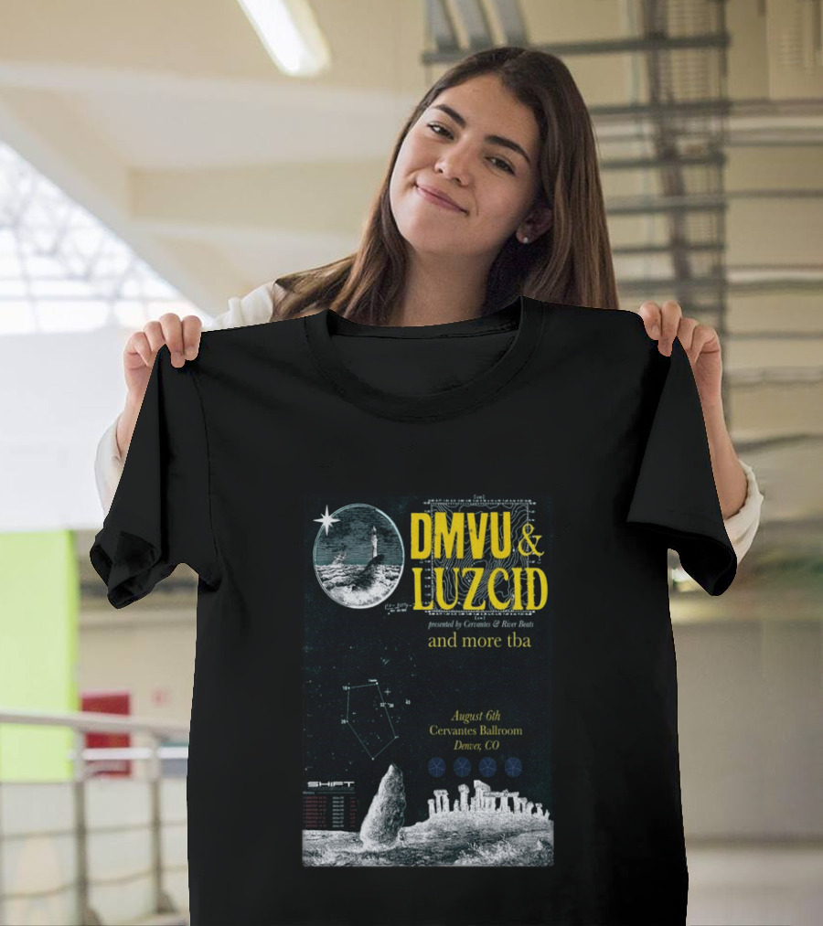 DMVU LUZCID August 6th Cervantes Ballroom Denver CO Lunar Lighthouse Constellation T-Shirt