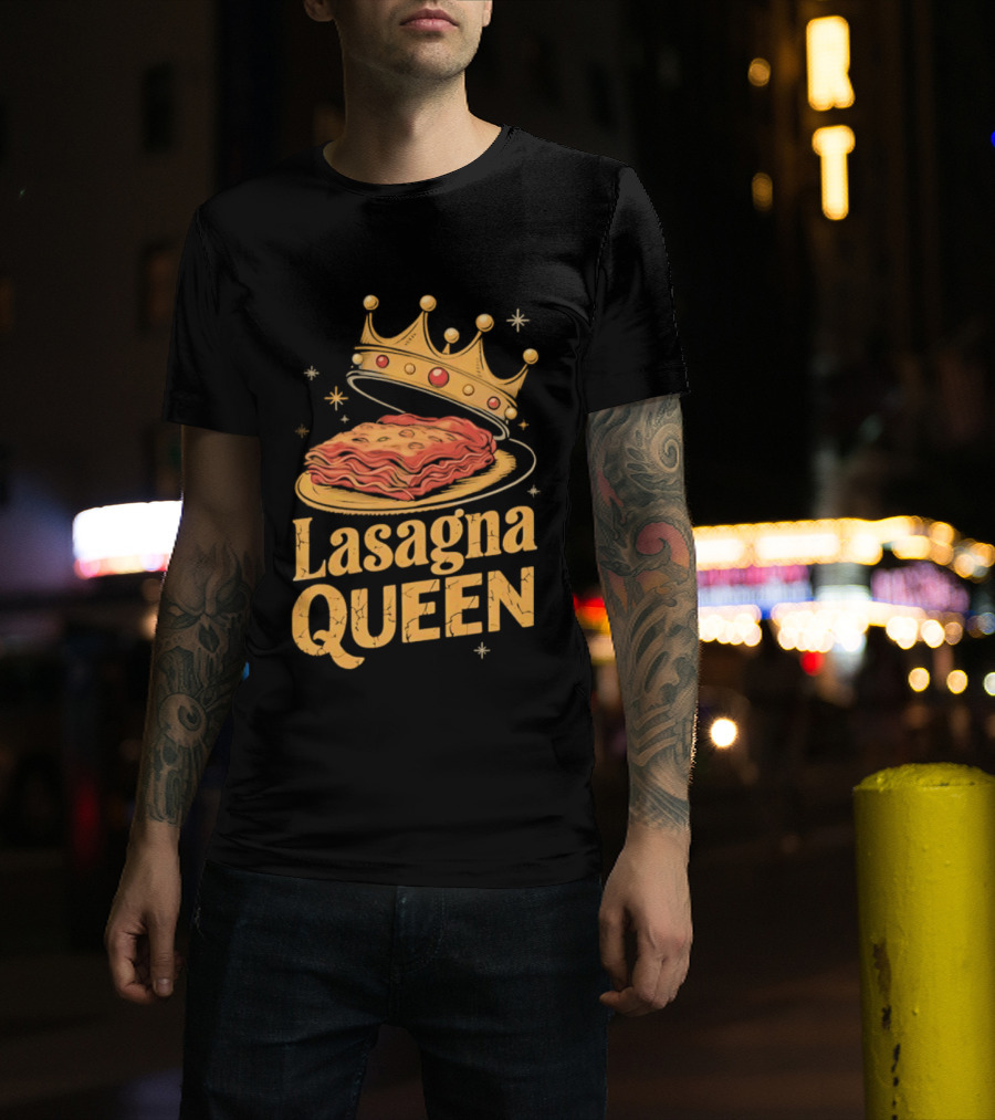 Lasagna Queen Italian Pasta Culinary Royalty Crown Slice Serving T-Shirt