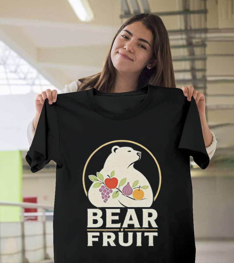 Bear Fruit Polar Bear Grapes Apple Fig Orange T-Shirt
