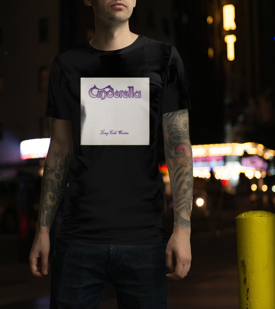Cinderella Long Cold Winter Album Cover Art Purple T-Shirt