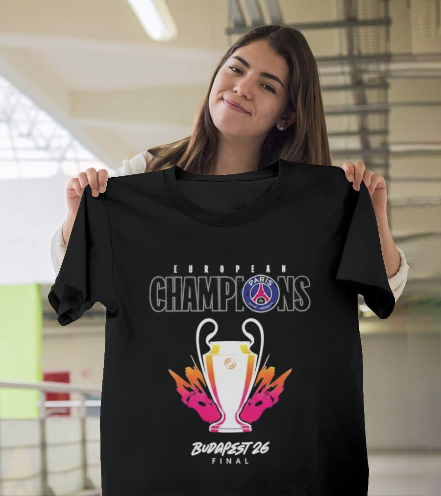 European Champions PSG Budapest 2026 Final T-Shirt
