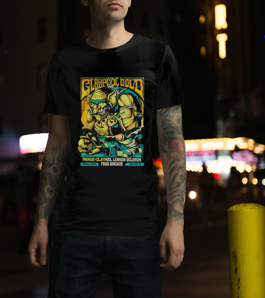 Primus Claypool Lennon Delirium Frog Brigade Crypto Gold Monster T-Shirt