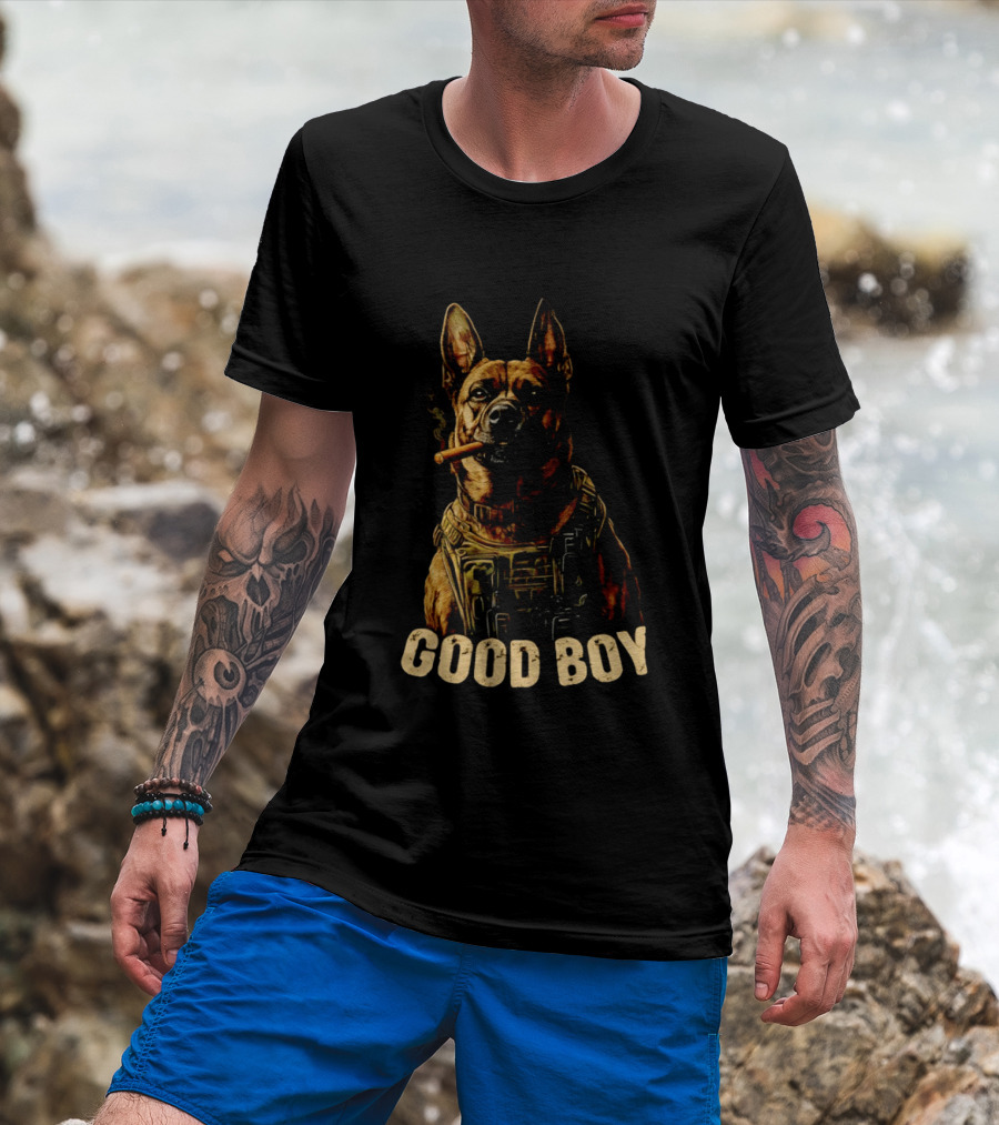 Good Boy K9 German Shepherd Tactical Military Patrol Hero Dog Cigar T-Shirt