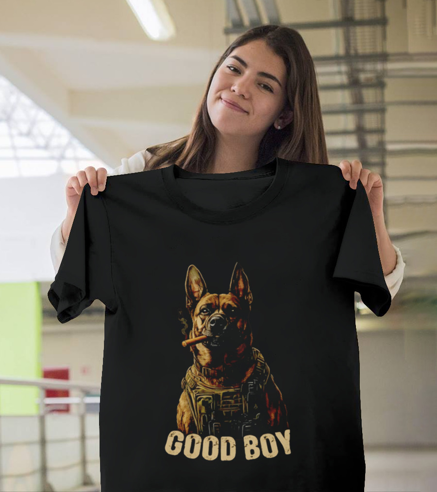Good Boy K9 German Shepherd Tactical Military Patrol Hero Dog Cigar T-Shirt