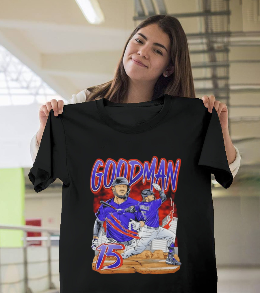 Goodman 15 Colorado Rockies Baseball Player Dynamic T-Shirt