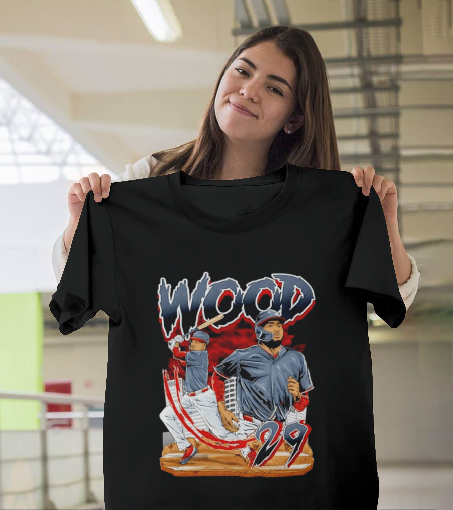 Wood 29 Washington Baseball Player Action T-Shirt