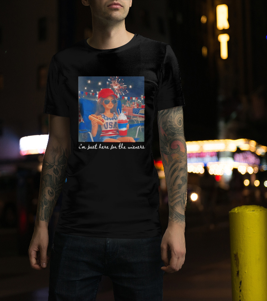 USA Barbie Doll I'm Just Here For The Wieners 4th Of July Celebration 2026 T-Shirt
