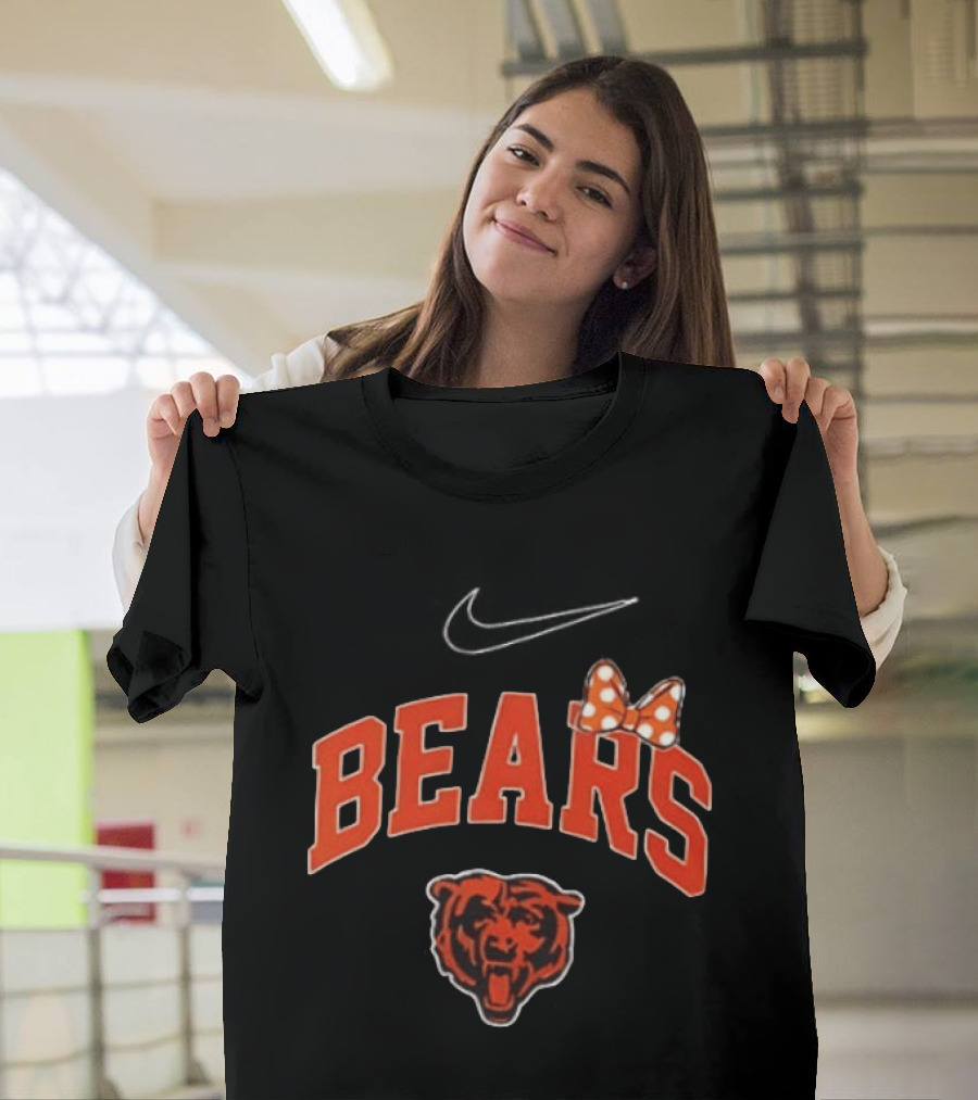 Chicago Bears Boo To You Fa Boo Lous Rugby Minnie Bow 2 Sided T-Shirt