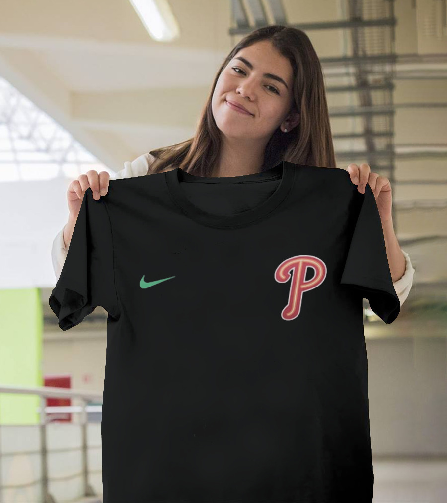 Philadelphia Phillies Nike P Logo Ring The Bell 2 Sided T-Shirt