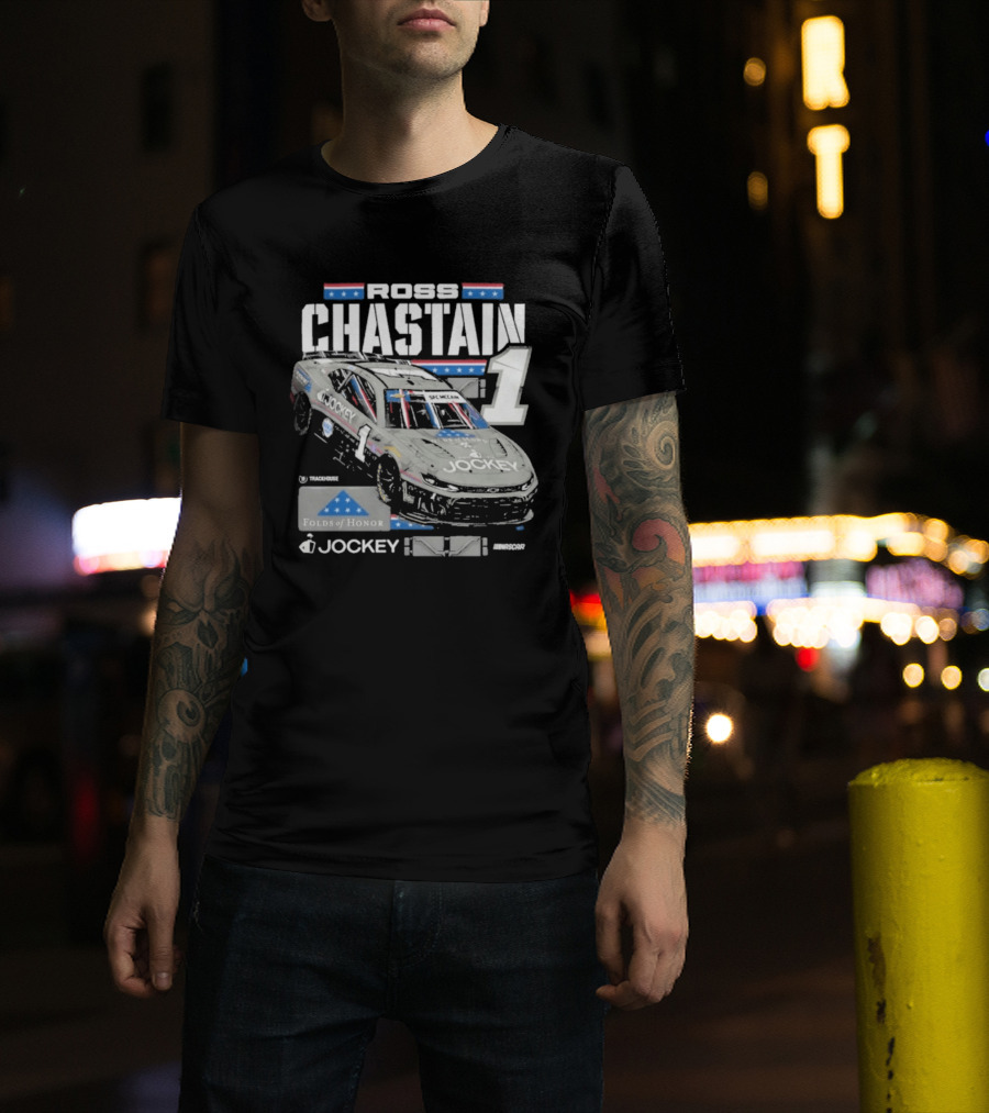 Ross Chastain #1 2026 Jockey Folds Of Honor Racing Car T-Shirt