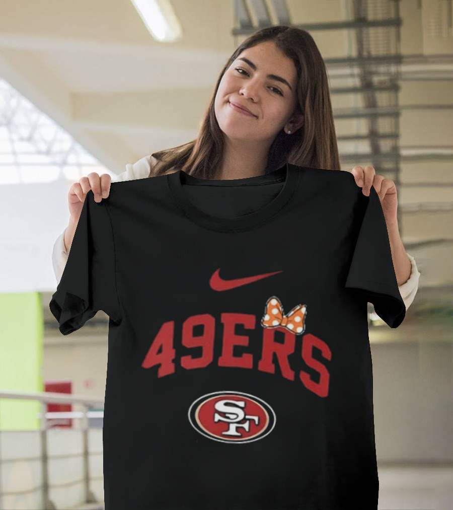 Nike San Francisco 49ers Fa Boo Lous Boos SF Football Bow Halloween T-Shirt