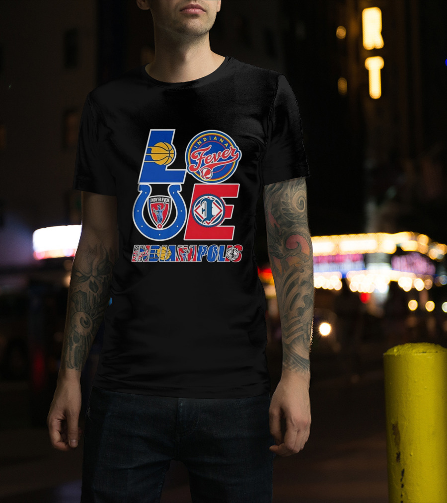 Indiana Fever Indianapolis Colts Inspired LOVE Indianapolis T-Shirt