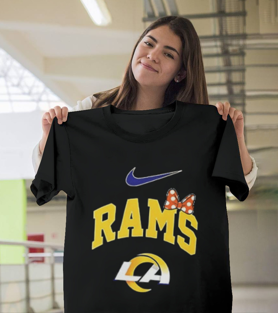 Los Angeles Rams Boo To You Fa Boo Lous Rugby Nike LA Bow T-Shirt