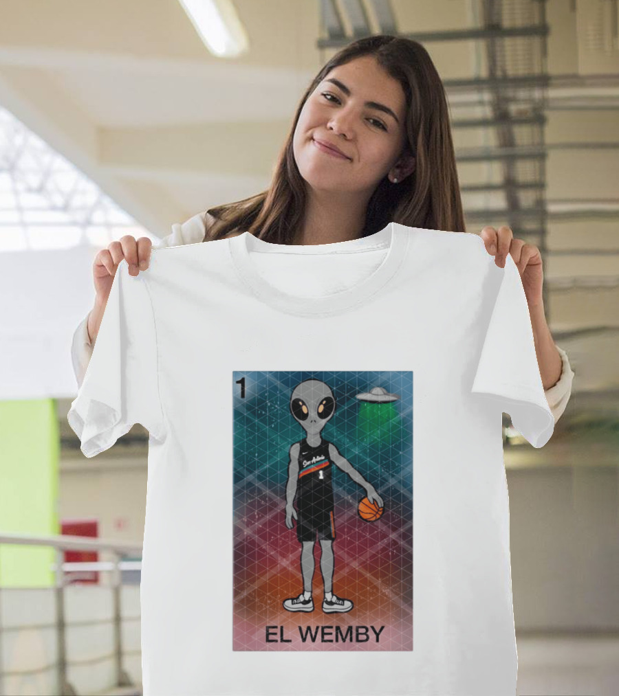 El Wemby Lotería Card Alien Victor Wembanyama San Antonio Spurs Basketball NBA 2026 T-Shirt