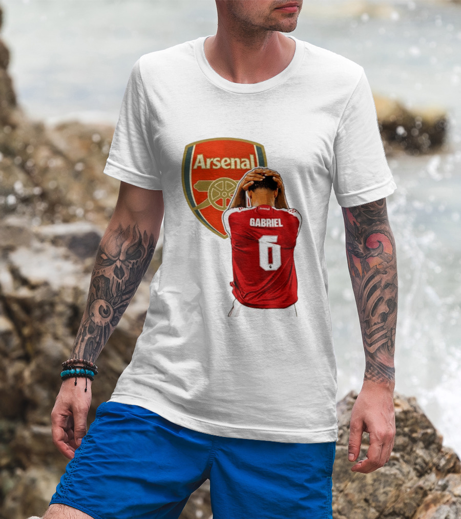 Gabriel Magalhaes Arsenal Jersey Number 6 Premier League T-Shirt