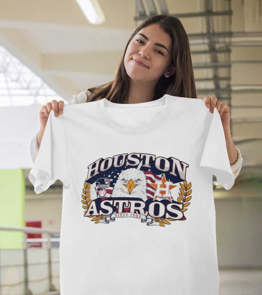 Houston Astros Americana Eagle Since 1962 Patriotic Baseball Fan Gear T-Shirt